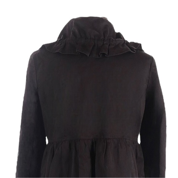 Robert Rodriguez Ruffled Chocolate Brown Longline Evening Dress Coat Size 4 - Picture 4 of 8